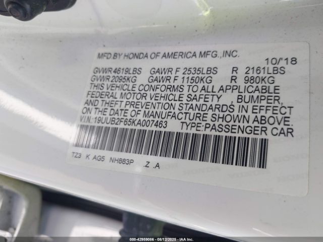 2019 ACURA TLX 19UUB2F65KA007463 Photo 8