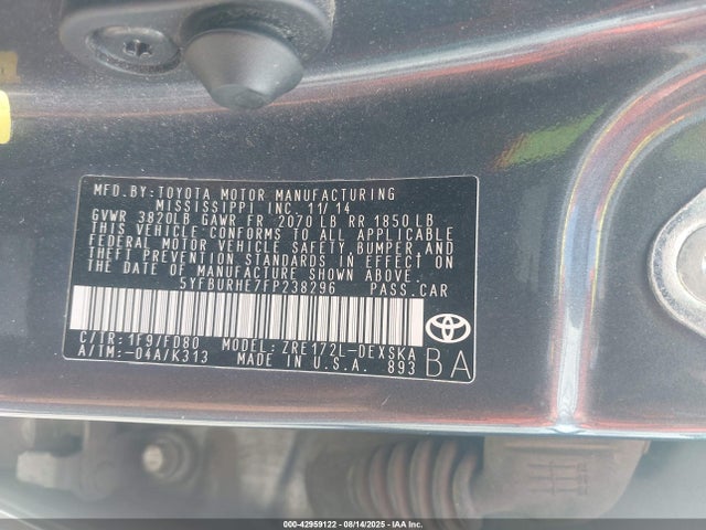Toyota 2zr-fe 2015 5YFBURHE7FP238296 Image 9
