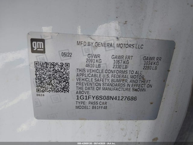 1G1FY6S08N4127686 Chevrolet Bolt Euv