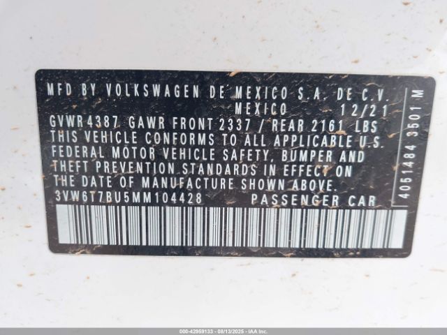 2021 VOLKSWAGEN JETTA GLI 3VW6T7BU5MM104428 Photo 8