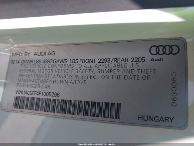 2015 AUDI A3 WAUACGFF4F1005296 Photo 8