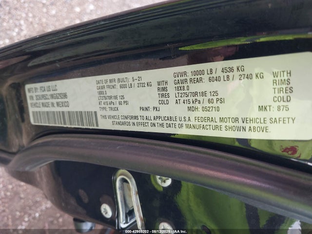 3C6UR5CL1MG629396 RAM 2500