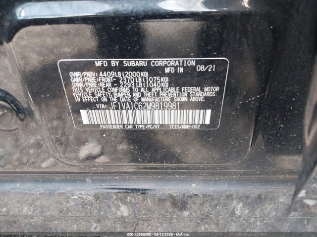 Subaru dib turbo 2021 JF1VA1C62M9819981 Image 9