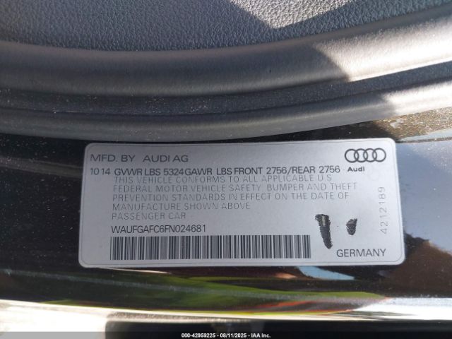 2015 AUDI A6 WAUFGAFC6FN024681 Photo 8