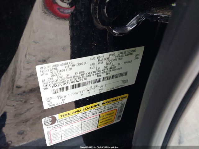 1FMJK1KT7KEA27726 Ford 3.5l gtdi