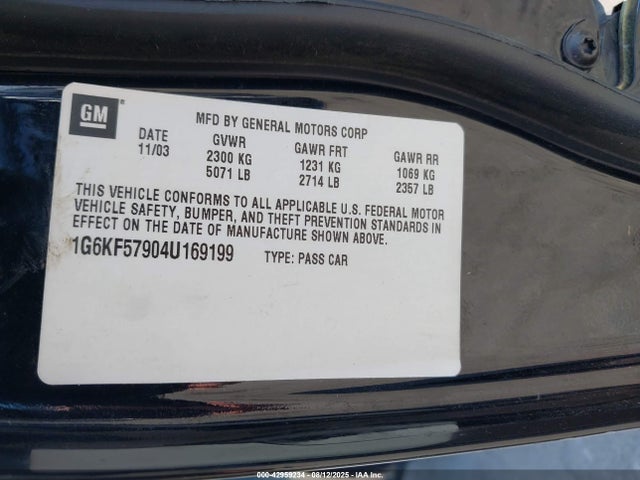 2004 CADILLAC DEVILLE 1G6KF57904U169199 Photo 8