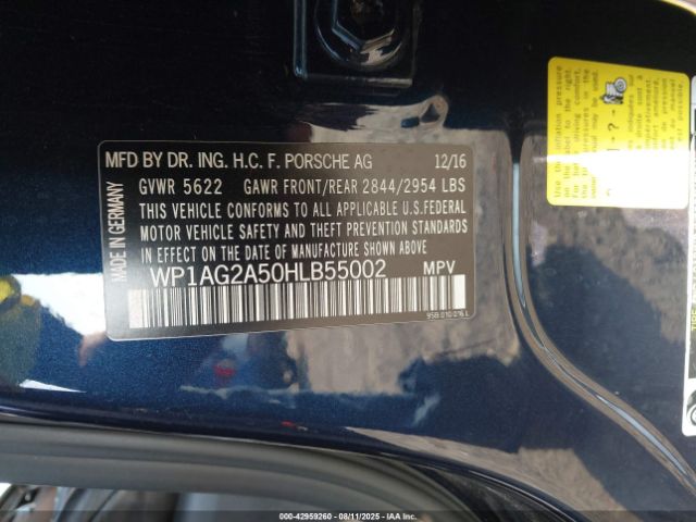 2017 PORSCHE MACAN WP1AG2A50HLB55002 Photo 8