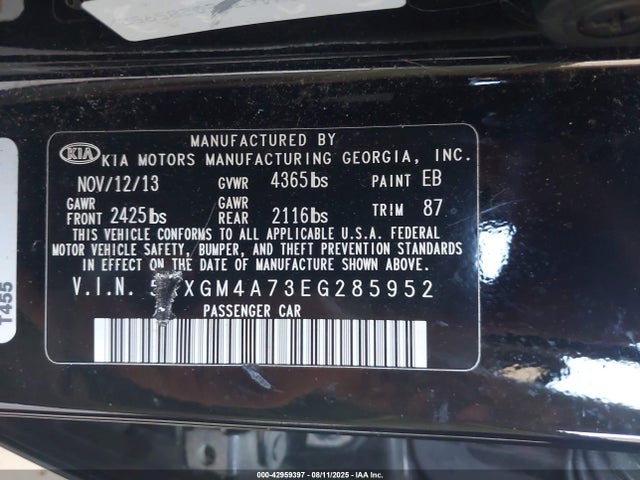 5XXGM4A73EG285952 KIA dohc gdi theta ii
