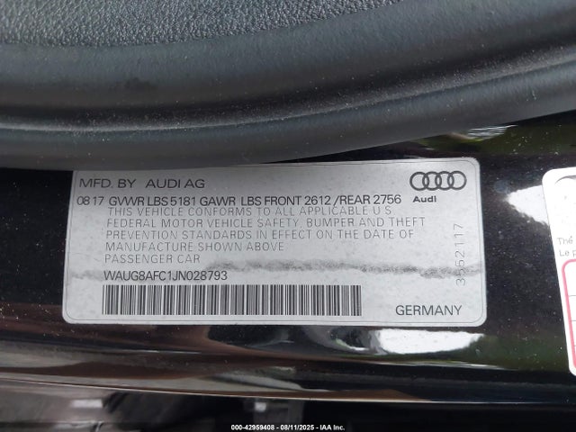 2018 AUDI A6 WAUG8AFC1JN028793 Photo 8