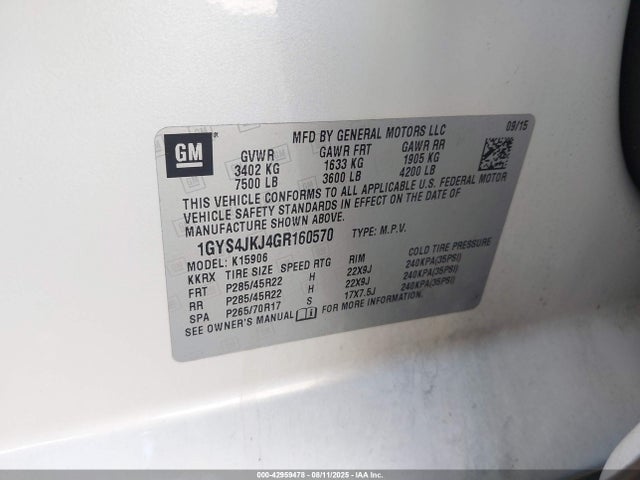 2016 CADILLAC ESCALADE ESV 1GYS4JKJ4GR160570 Photo 8