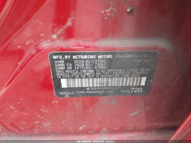 2017 MITSUBISHI MIRAGE ML32A3HJ4HH021177 Photo 8