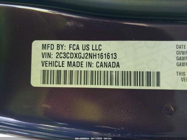 2C3CDXGJ2NH161613 Dodge Charger