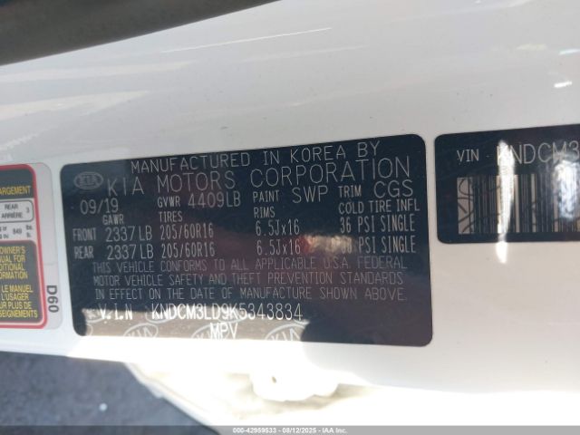 2019 KIA NIRO PLUG-IN HYBRID KNDCM3LD9K5343834 Photo 8