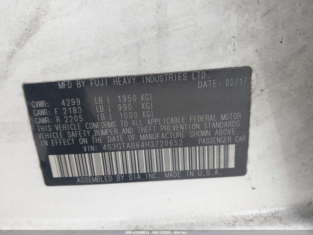 4S3GTAB64H3720652 Subaru na