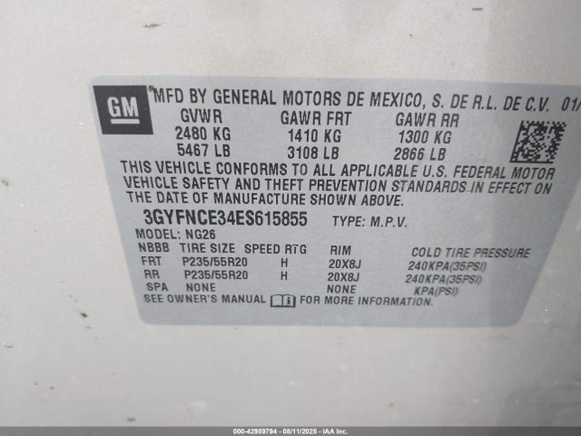 2014 CADILLAC SRX 3GYFNCE34ES615855 Photo 8