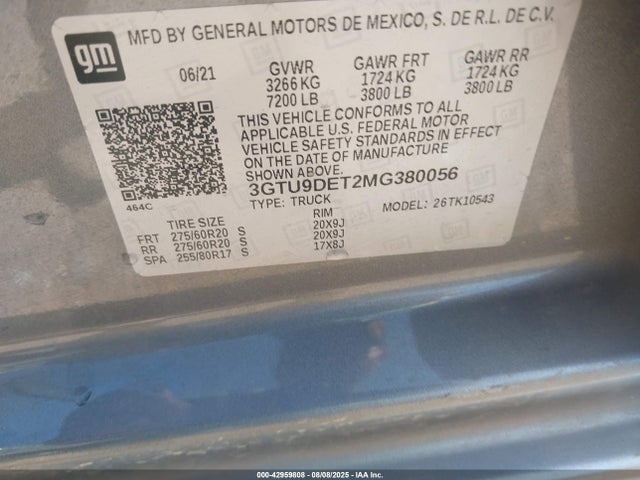 3GTU9DET2MG380056 GMC lm2