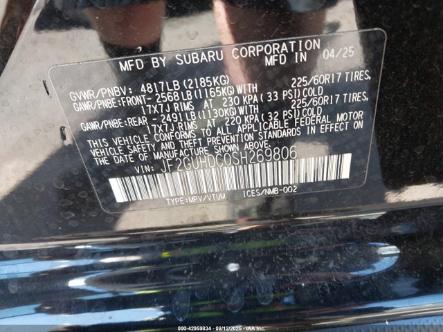 Subaru na 2025 JF2GUHDC0SH269806 Image 9