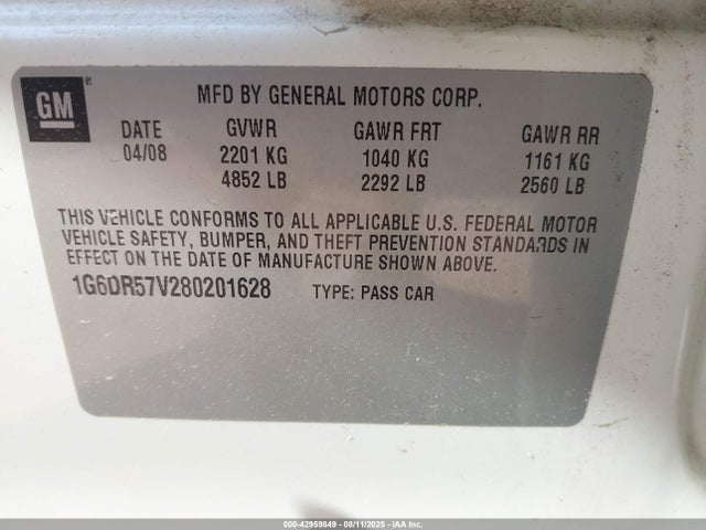 2008 CADILLAC CTS 1G6DR57V280201628 Photo 8