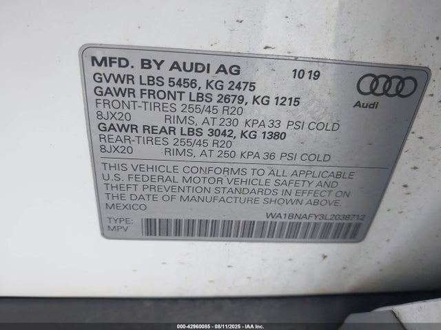 2020 AUDI Q5 WA1BNAFY3L2038712 Photo 8