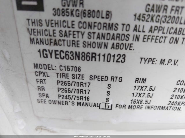 2006 CADILLAC ESCALADE 1GYEC63N86R110123 Photo 8