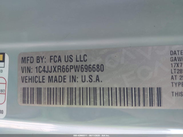 1C4JJXR66PW696680 Jeep Wrangler