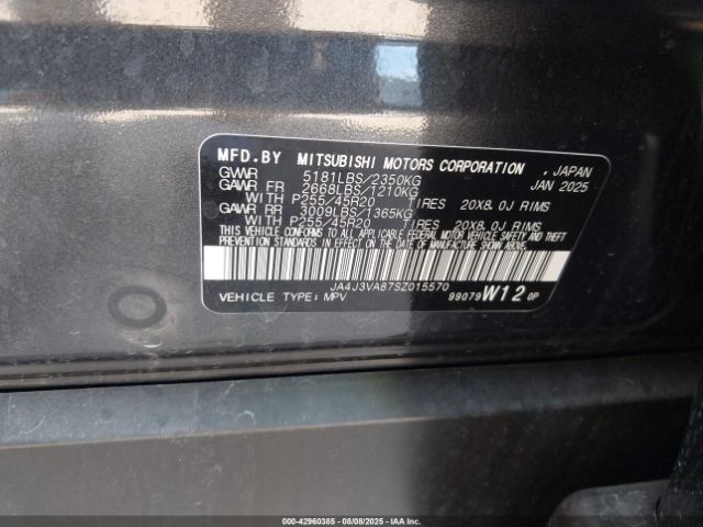 2025 MITSUBISHI OUTLANDER JA4J3VA87SZ015570 Photo 8