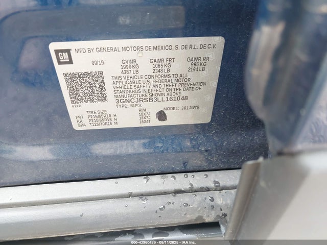 Chevrolet luv - mfi, variable valve timing, e85 max, alum 2020 3GNCJRSB3LL161048 Image 9
