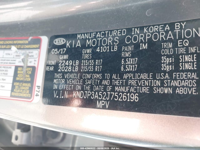 KIA g 2018 KNDJP3A52J7526196 Image 9