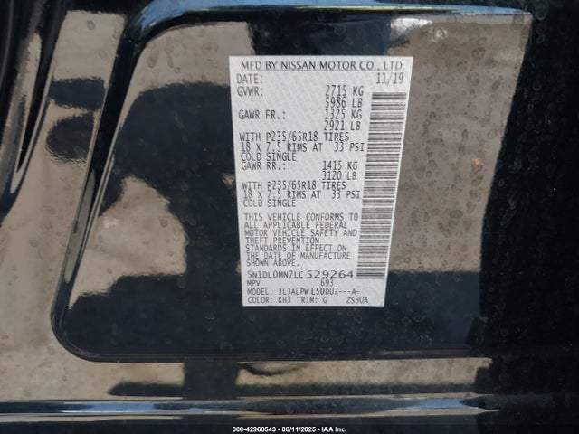 5N1DL0MN7LC529264 Infiniti QX60