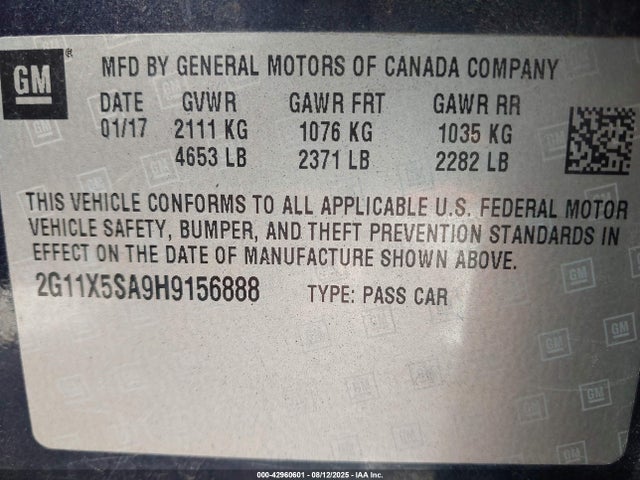 2G11X5SA9H9156888 Chevrolet lcv -sidi: spark ignited direct injection, dcvcp, vvt: variable valve timing, e85 max, e0-e100, alum