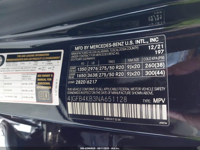 Mercedes-Benz m264 2022 4JGFB4KB3NA651128 Image 9