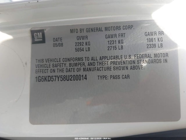 2008 CADILLAC DTS 1G6KD57Y58U200014 Photo 8