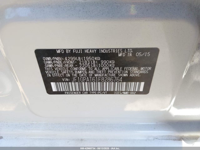 JF1GPAT61F8286764 Subaru 2.0l na