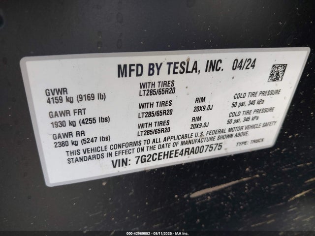 2024 TESLA CYBERTRUCK 7G2CEHEE4RA007575 Photo 8
