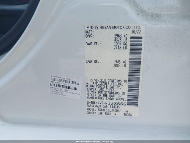 Nissan 2023 2023 1N4BL4CV2PN328666 Image 9