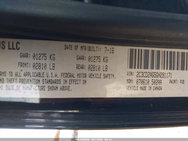 Dodge 2016 2016 2C3CDZAG5GH291171 Image 9
