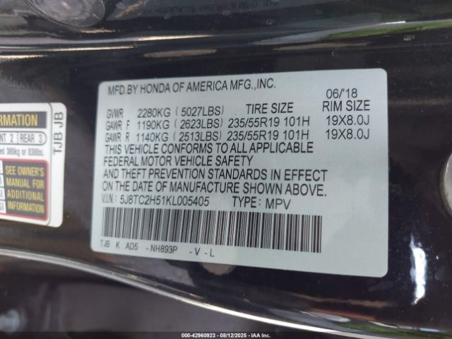 2019 ACURA RDX 5J8TC2H51KL005405 Photo 8