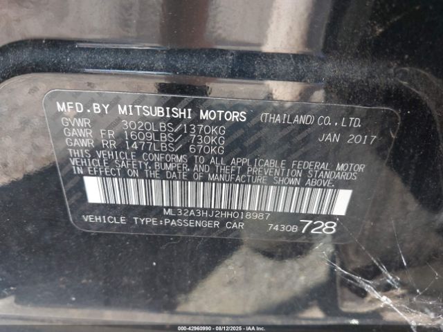 2017 MITSUBISHI MIRAGE ML32A3HJ2HH018987 Photo 8