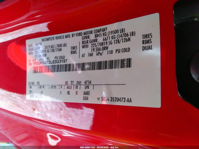 Ford 2020 2020 1FDUF5GT2LED23157 Image 8