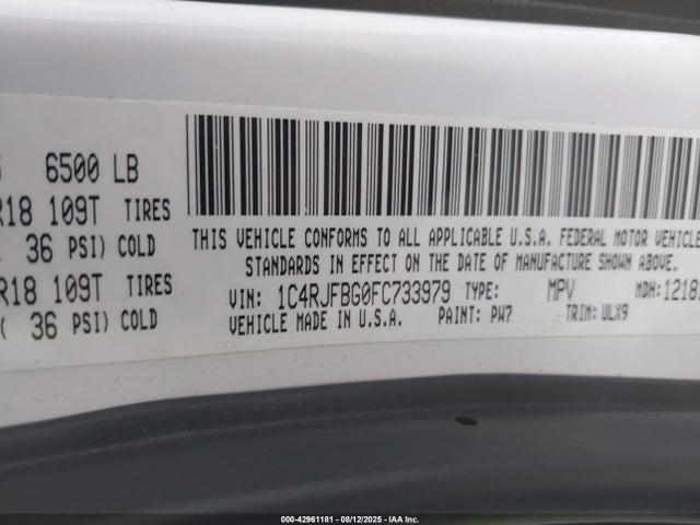 Jeep Grand Cherokee 2015 1C4RJFBG0FC733979 Image 9
