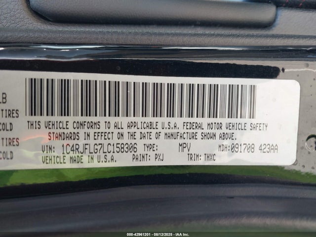 1C4RJFLG7LC158306 Jeep Grand Cherokee Trailhawk 4x4