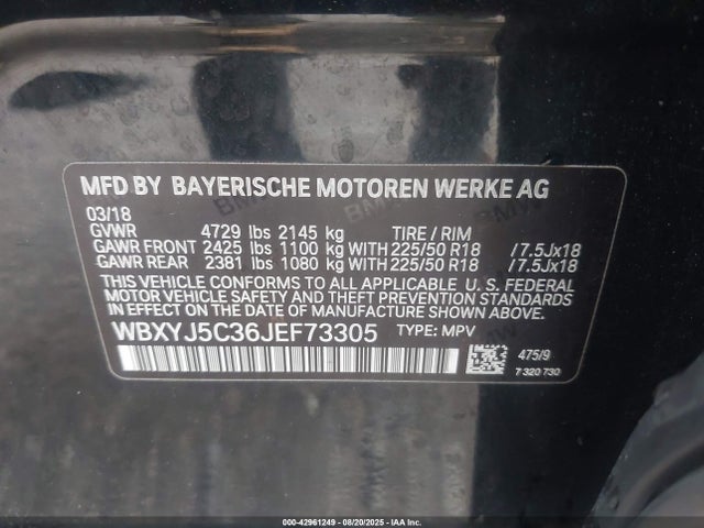 WBXYJ5C36JEF73305 BMW X2