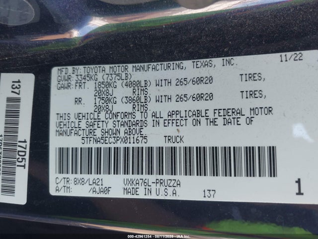 Toyota v35a-fts 2023 5TFNA5EC3PX011675 Image 9