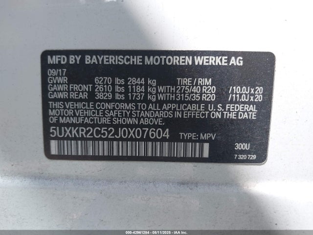 BMW 2018 2018 5UXKR2C52J0X07604 Image 9