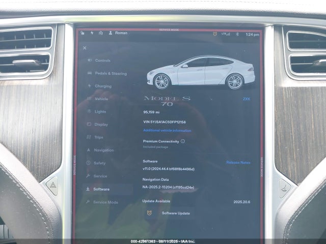 2013 TESLA MODEL S 5YJSA1AC5DFP12158 Photo 6