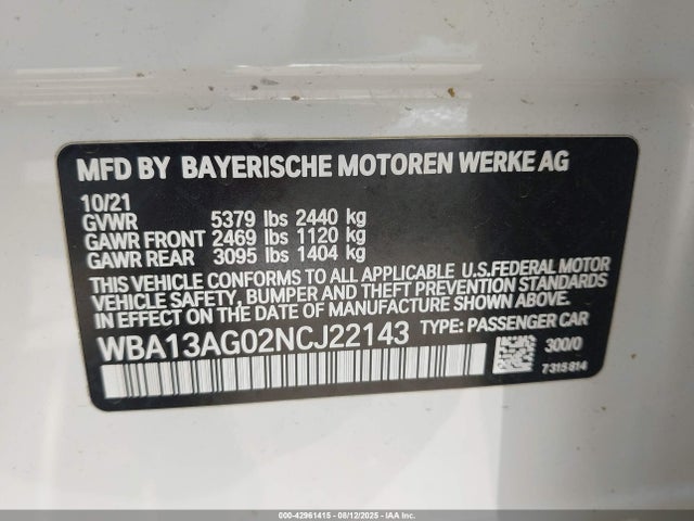 BMW 530e 2022 WBA13AG02NCJ22143 Image 9