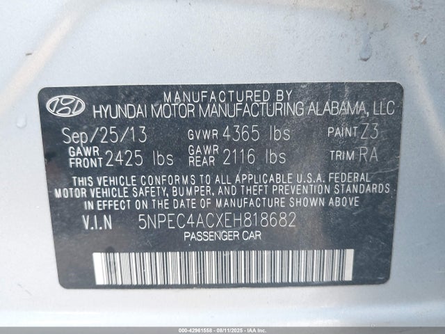 Hyundai gamma 2014 5NPEC4ACXEH818682 Image 9