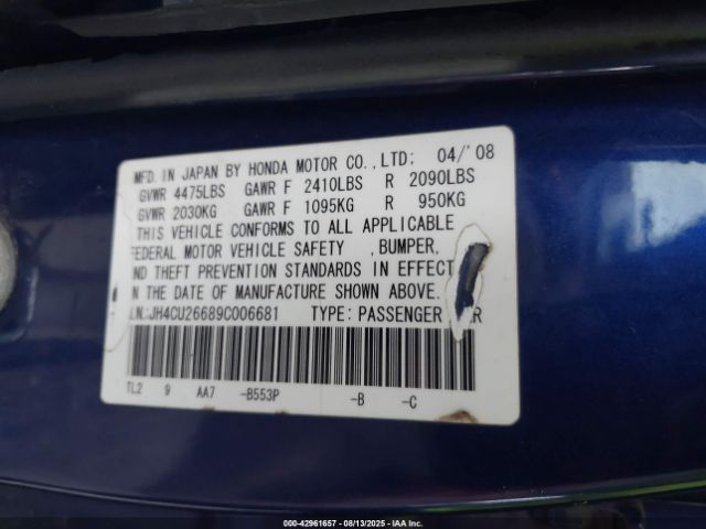 2009 ACURA TSX JH4CU26689C006681 Photo 8