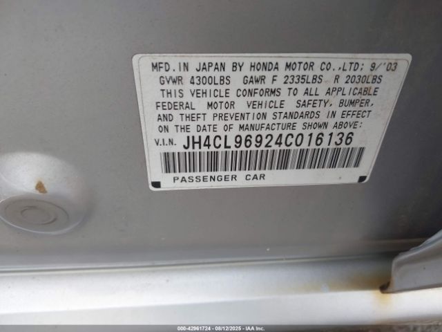 2004 ACURA TSX JH4CL96924C016136 Photo 8