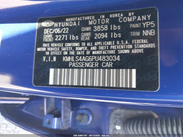 Hyundai mpi nu pe 2023 KMHLS4AG6PU483034 Image 9
